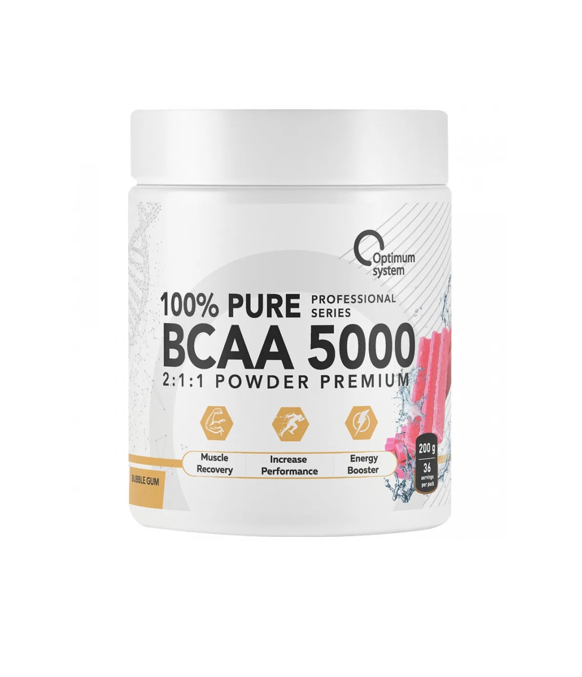 Аминокислоты Optimum System BCAA 5000 Powder Bubblegum 200 г