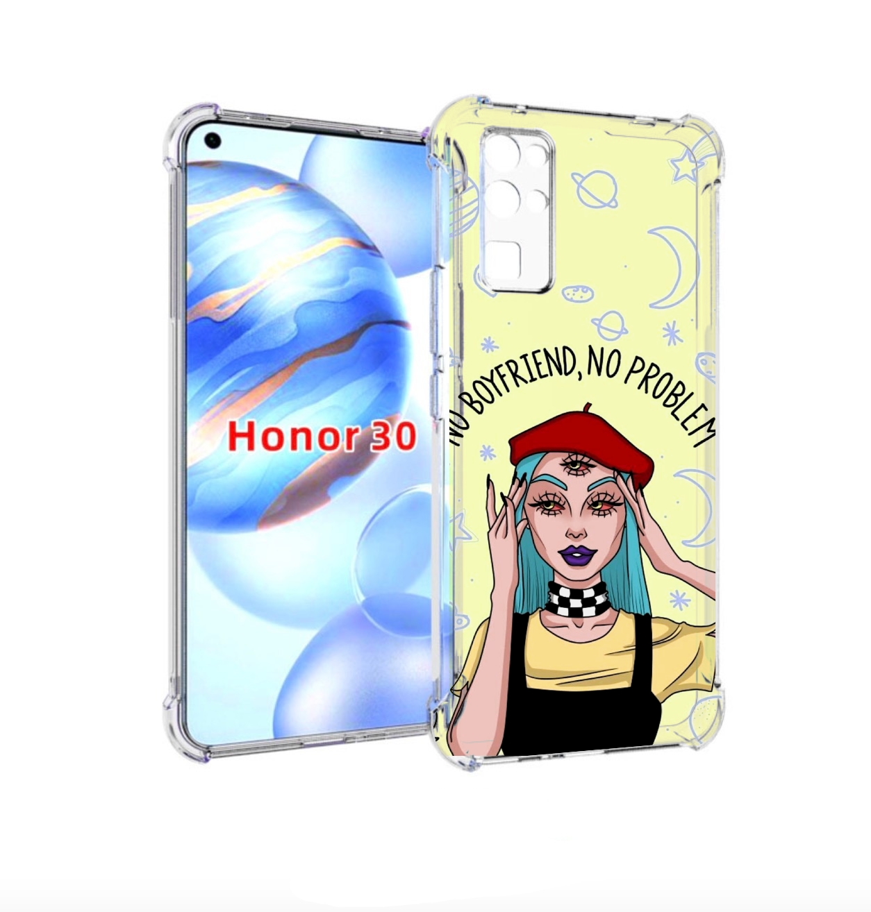

Чехол бампер MyPads нет-проблем-нет-мужчин женский для Honor 30, Прозрачный, Tocco