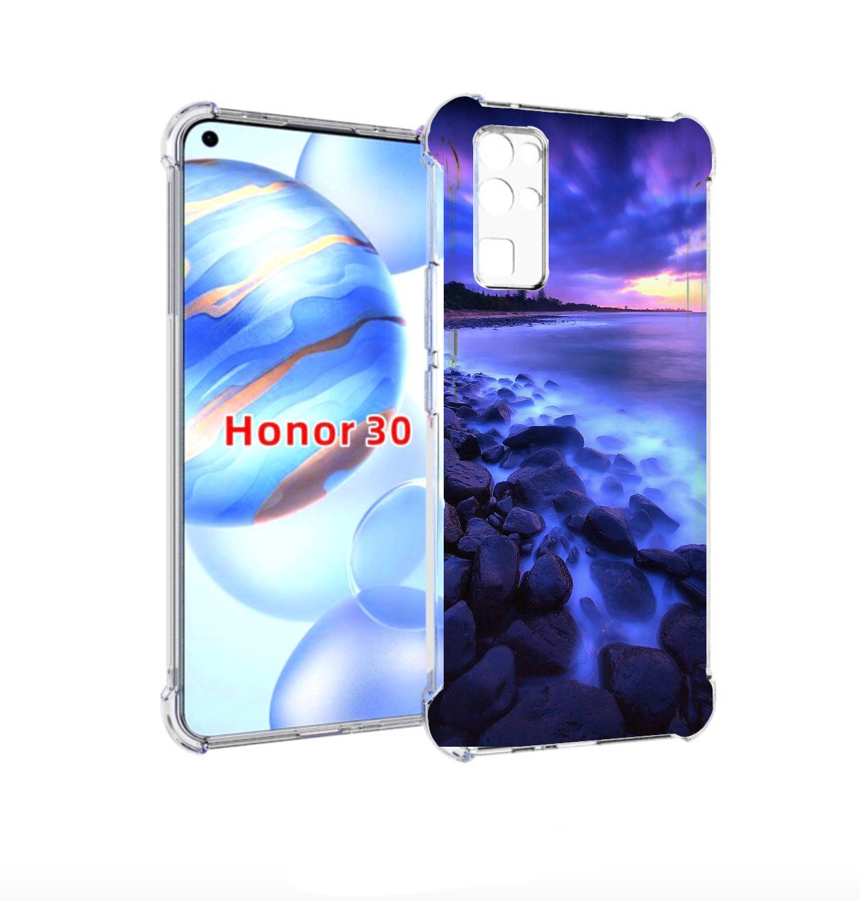 

Чехол бампер MyPads неоновый берег для Honor 30 (BMH-AN10) проти, Прозрачный, Tocco