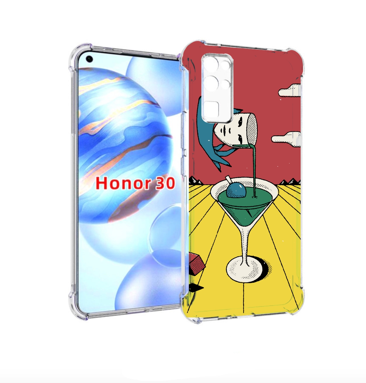 

Чехол бампер MyPads необычный напиток для Honor 30 (BMH-AN10) пр, Прозрачный, Tocco