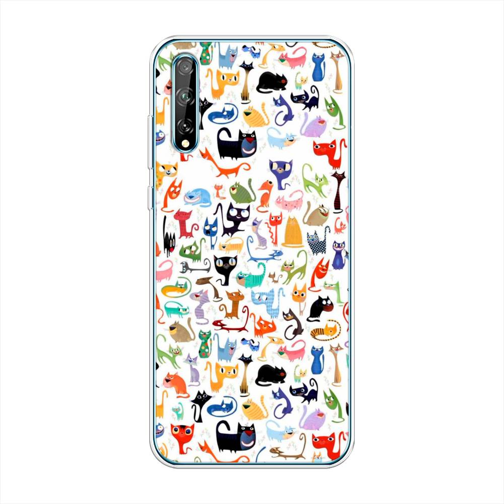

Чехол на Huawei Y8p "Цветные коты", Разноцветный, 6103550-1