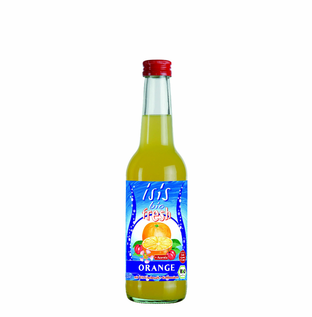 Напиток сокосодержащий Isis Bio Апельсин-ацерола газированный 330мл