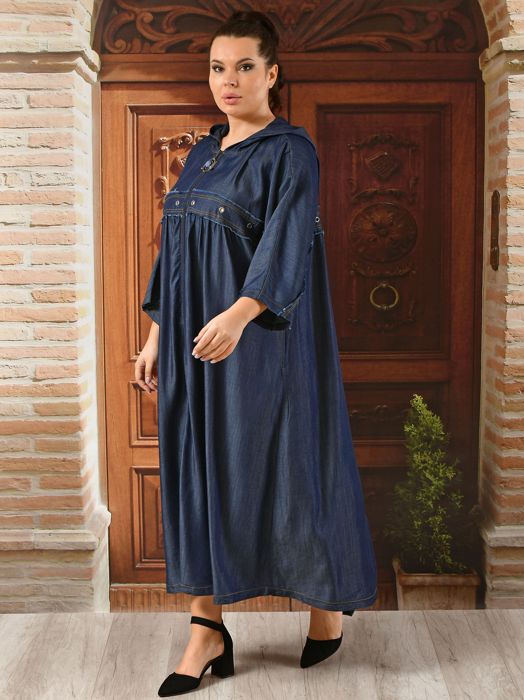 Платье женское DARKWIN 9580 синее 62-64 RU
