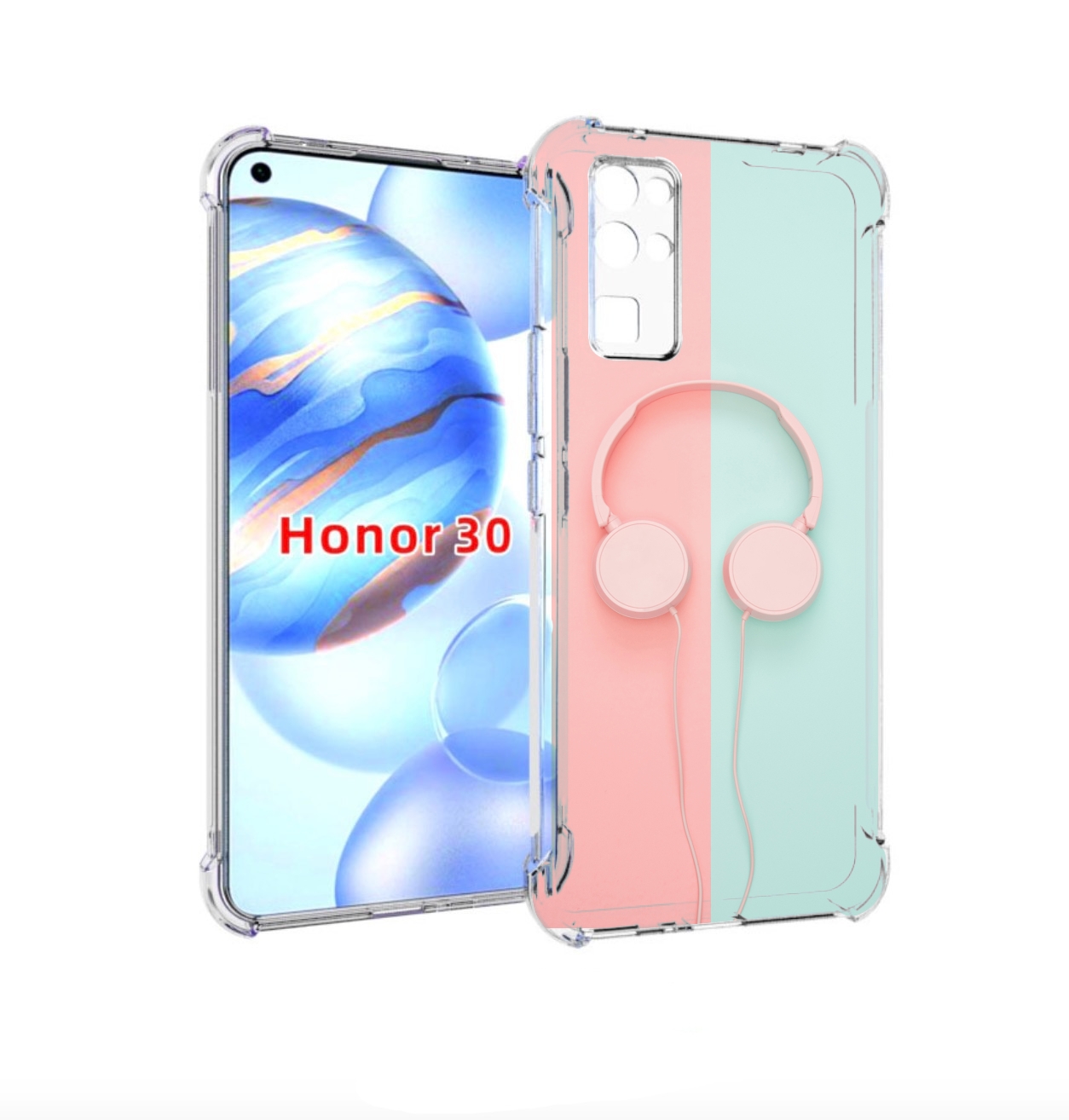 

Чехол бампер MyPads наушники-минимализм для Honor 30 (BMH-AN10), Прозрачный, Tocco
