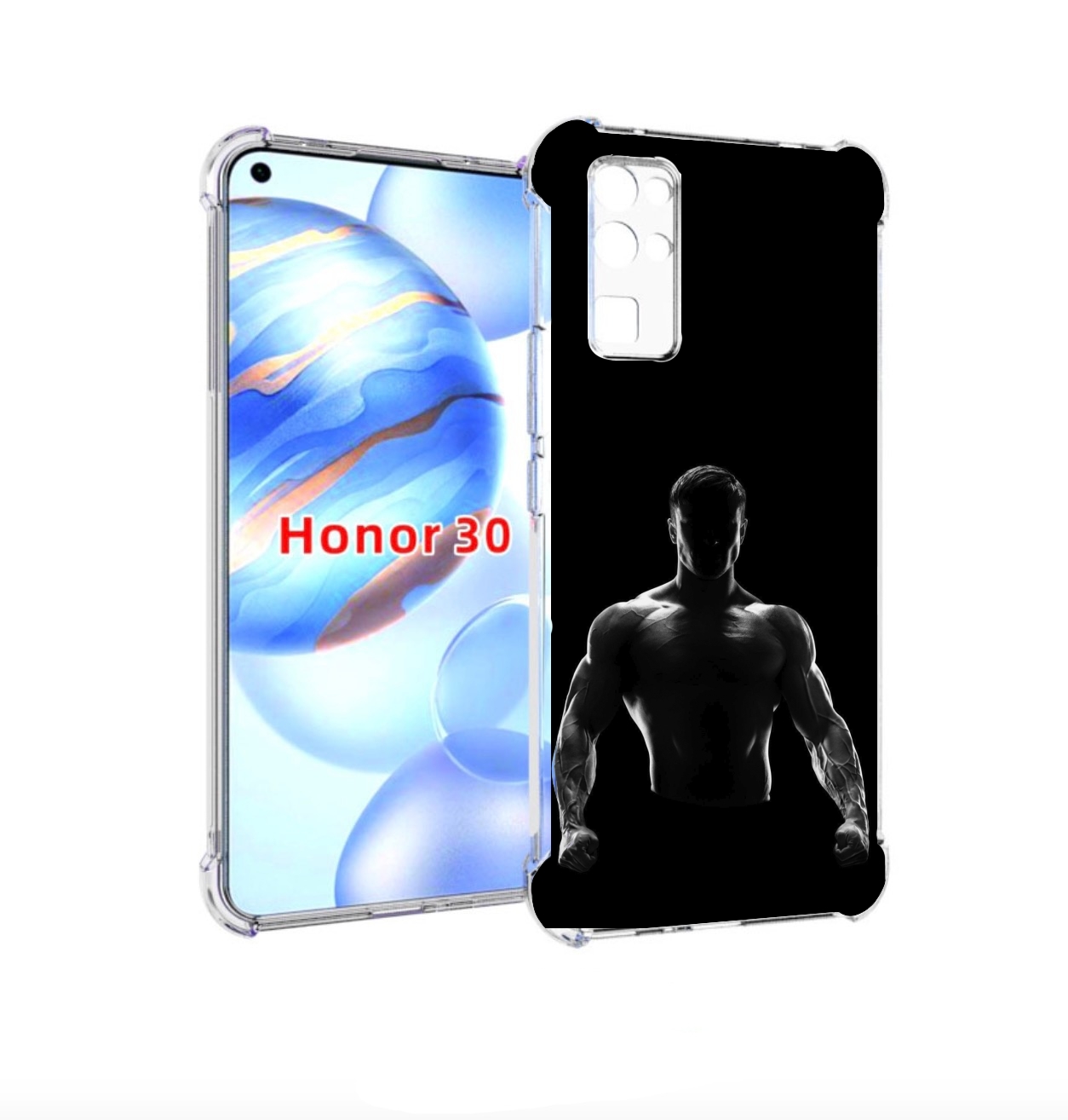 

Чехол бампер MyPads накаченный мужчина в тени мужской для Honor, Прозрачный, Tocco