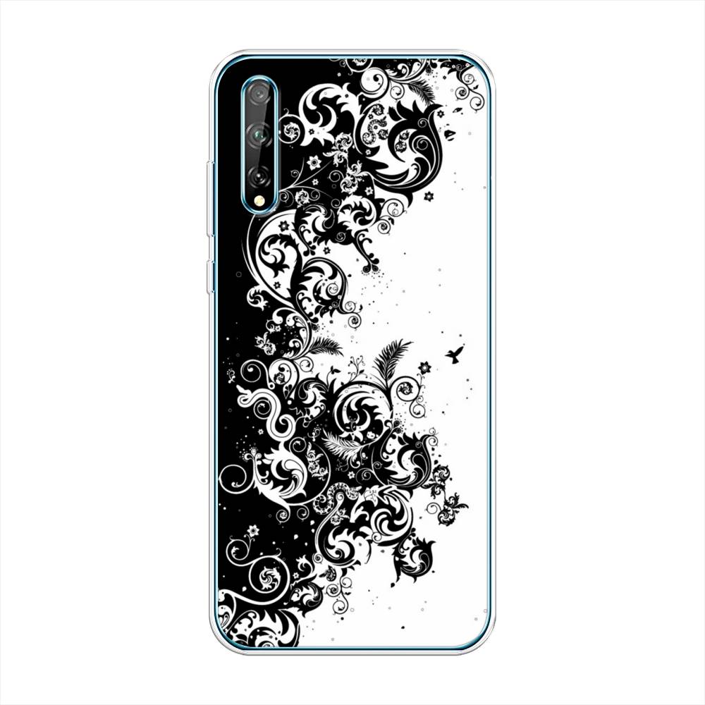 

Чехол на Huawei Y8p "Черно белый узор", Белый;черный;серый, 6103550-3
