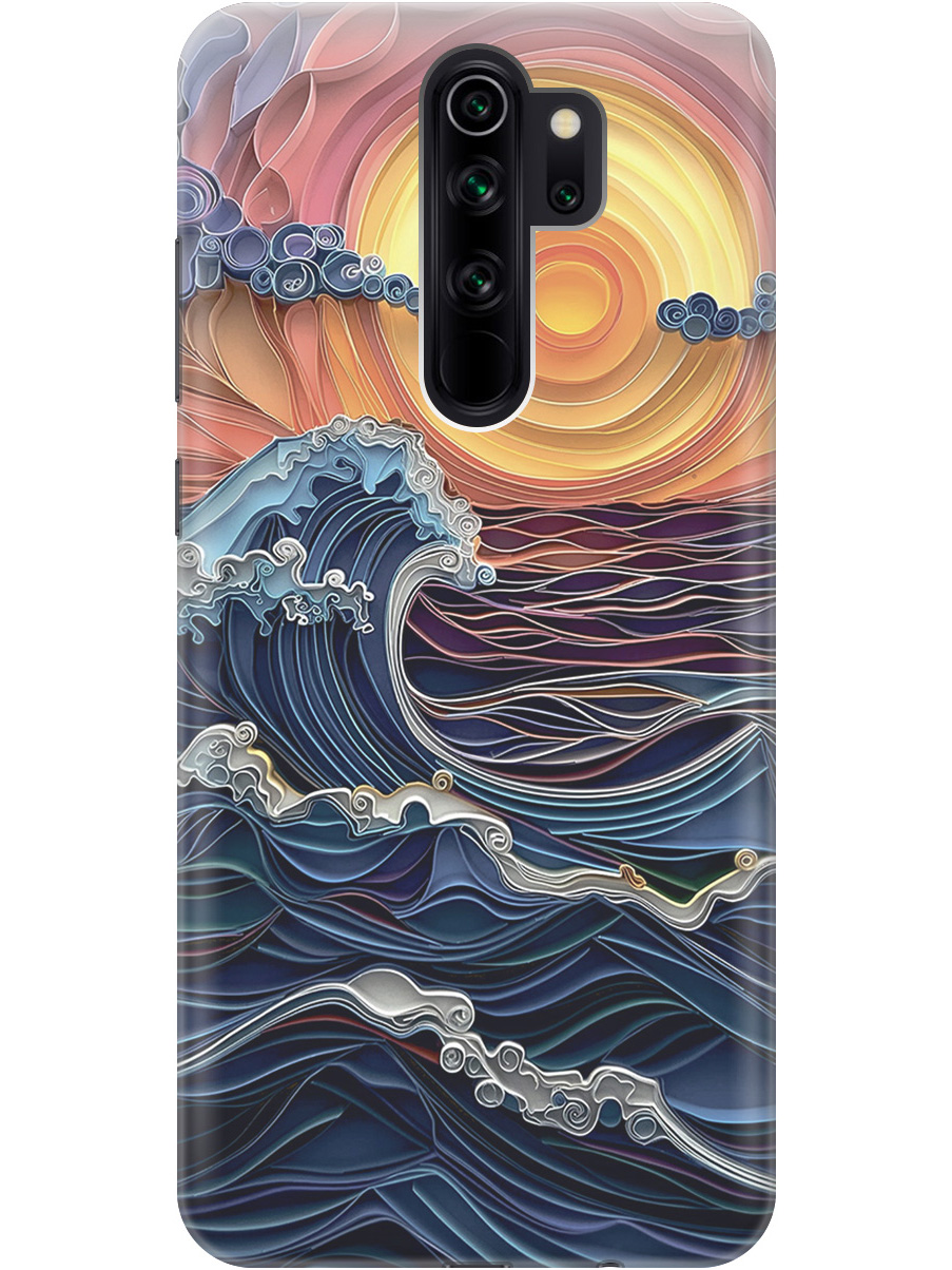 

Силиконовый чехол на Xiaomi Redmi Note 8 Pro с принтом "Волны на закате", Прозрачный;оранжевый;синий, 721936310