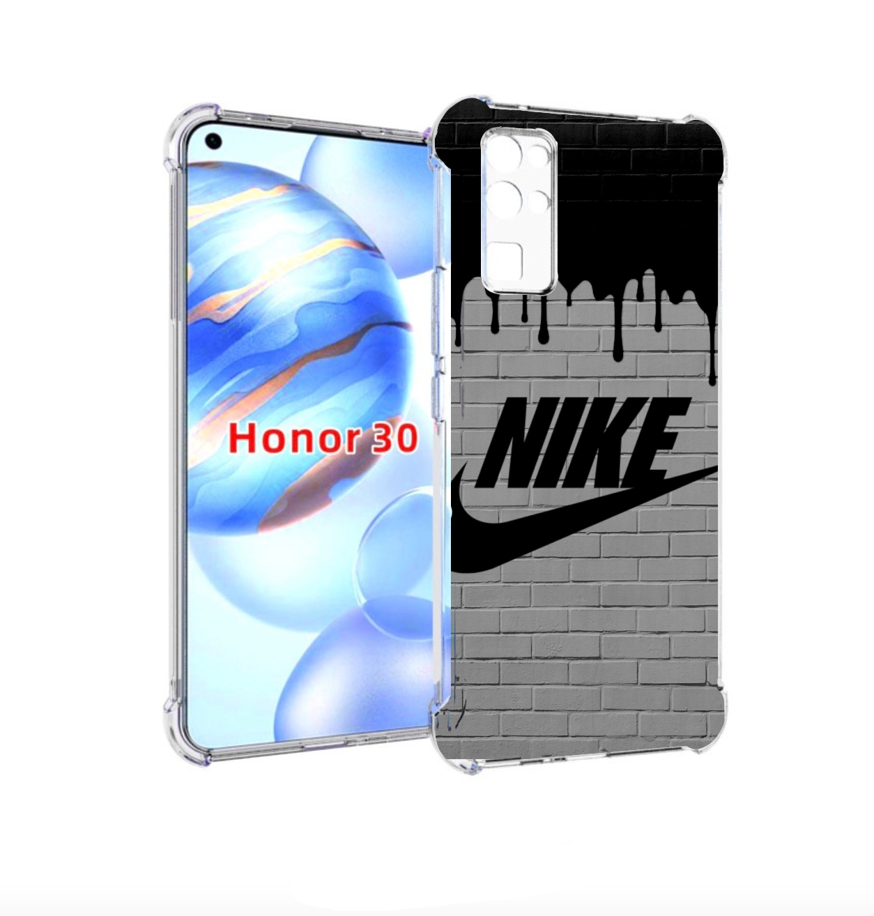 

Чехол бампер MyPads найк в краске для Honor 30 (BMH-AN10) против, Прозрачный, Tocco