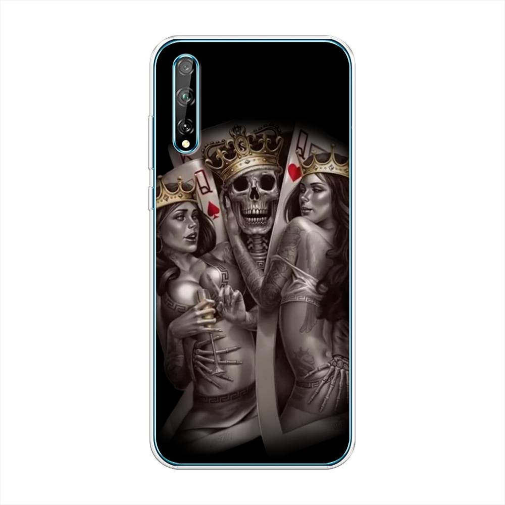 

Чехол на Huawei Y8p "Карты король и королевы", Серый;желтый, 6103550-6