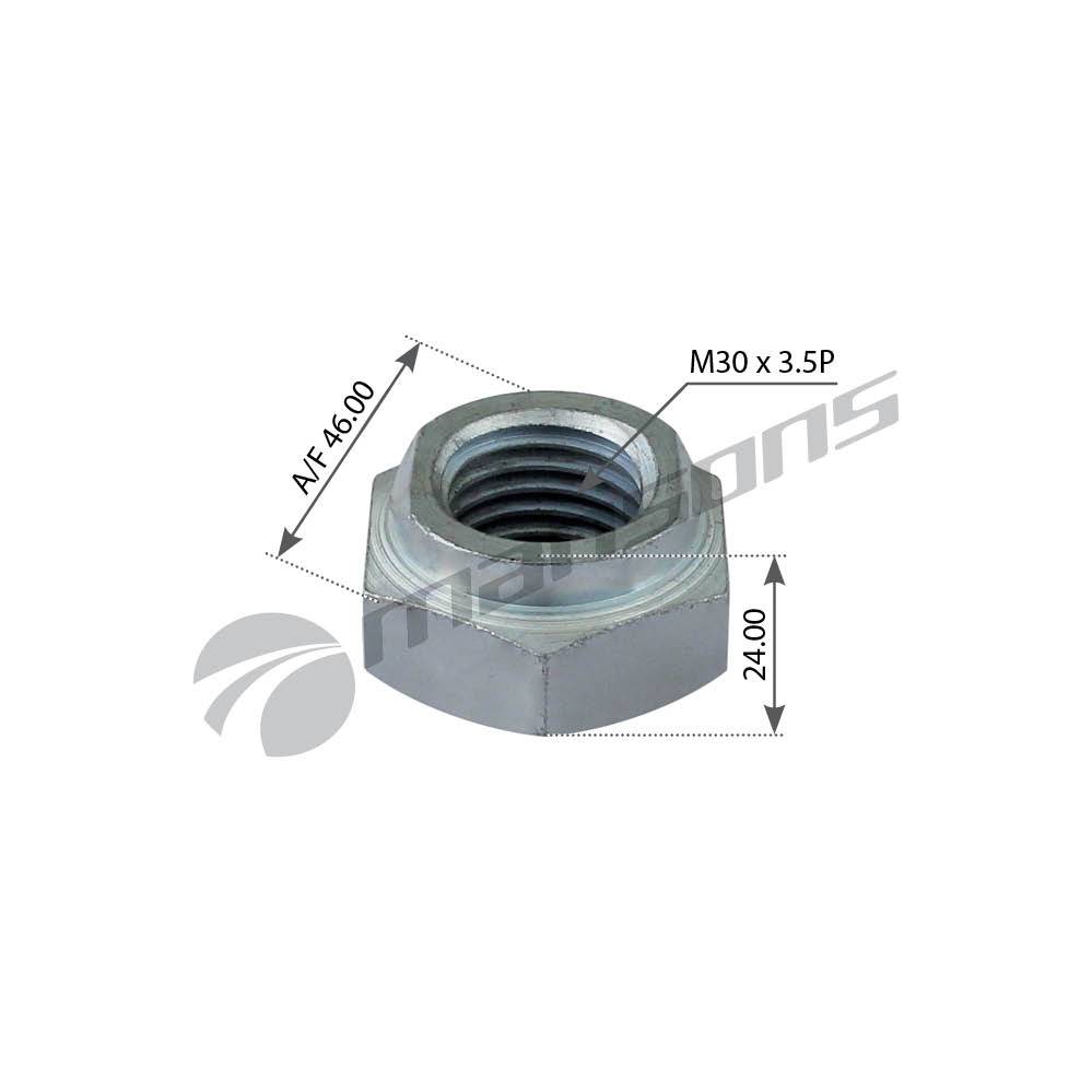 

300.098MNS гайка самоконтрящаяся конус с одной стороны M30x3.5 H=24 SW46 SAF