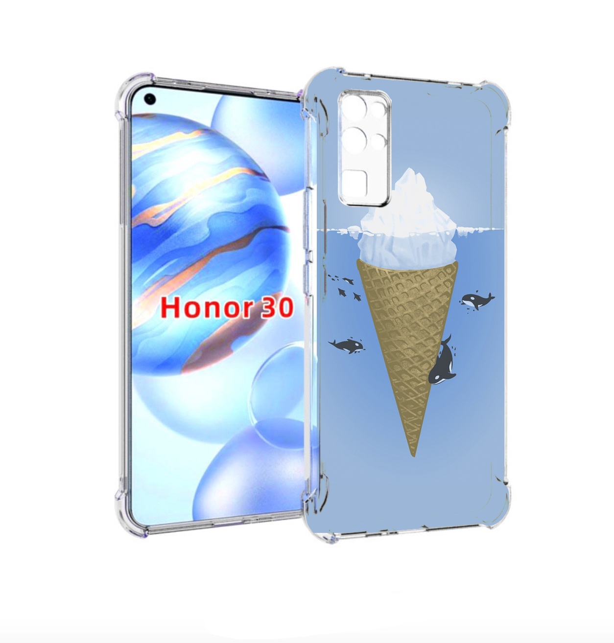 

Чехол бампер MyPads мороженное-у-косаток для Honor 30 (BMH-AN10), Прозрачный, Tocco