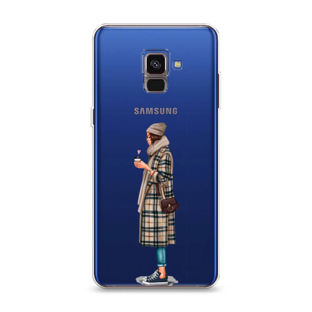 

Чехол на Samsung Galaxy A8 2018 "Утренний кофе", Коричневый;бежевый, 25450-6
