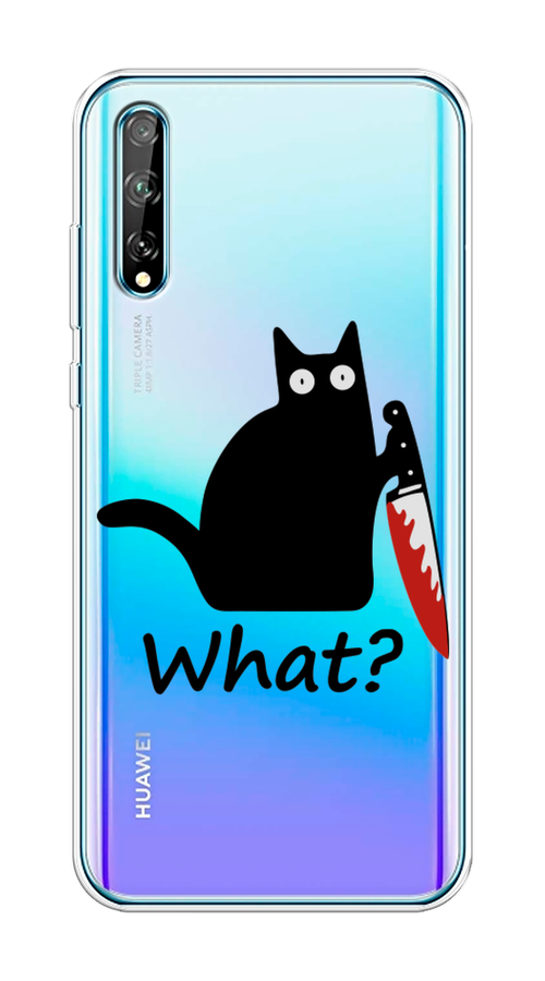 

Чехол на Huawei Y8p "Котик с ножом", Черный;красный, 6103450-6