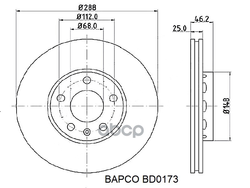 

BAPCO BD0173 Диск тормозной передний