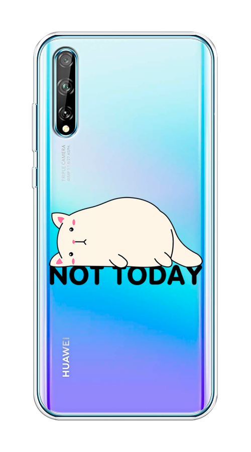

Чехол на Huawei Y8p "Cat not today", Белый;розовый;черный, 6103450-1