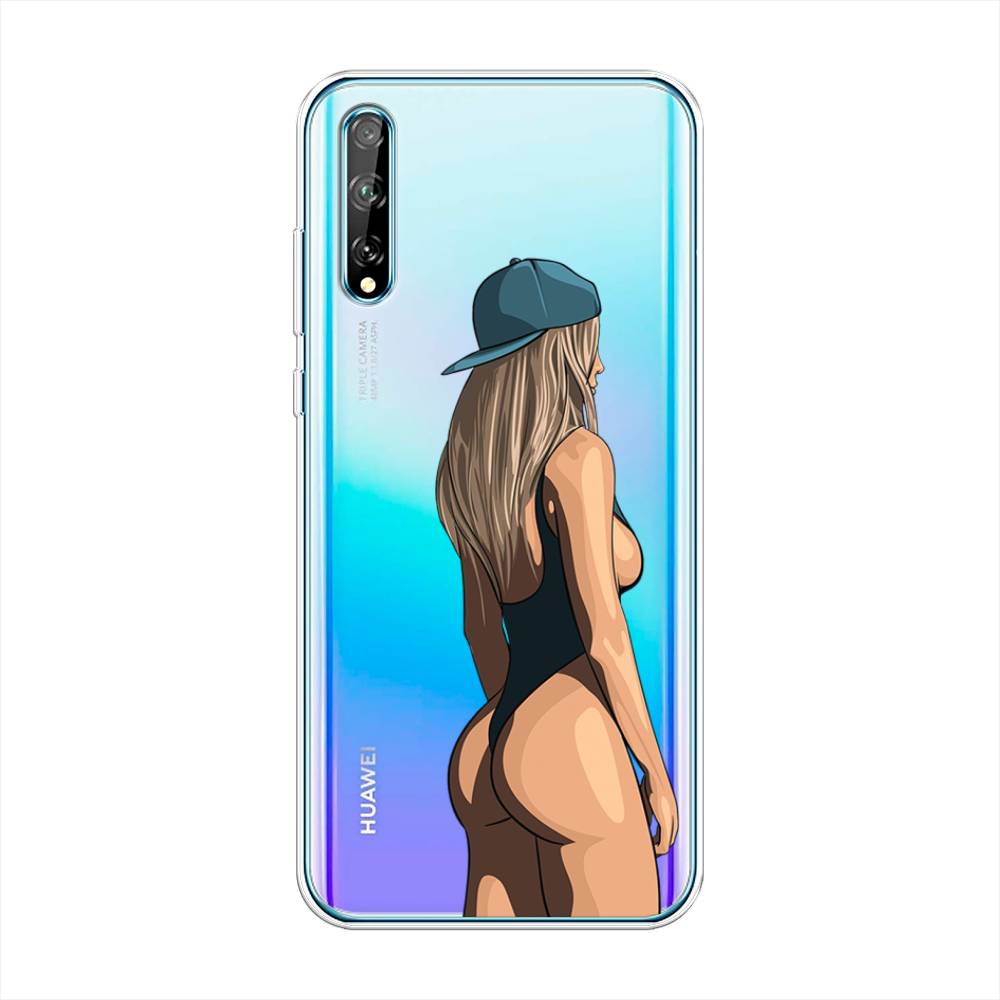 

Чехол на Huawei Y8p "Девушка в черном купальнике", Зеленый;бежевый;черный, 6103450-6