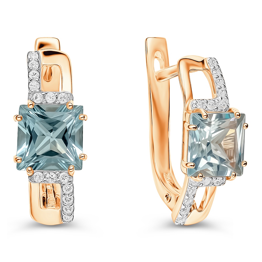 

Серьги из золота 585Gold 202010869, топаз/фианит, 202010869