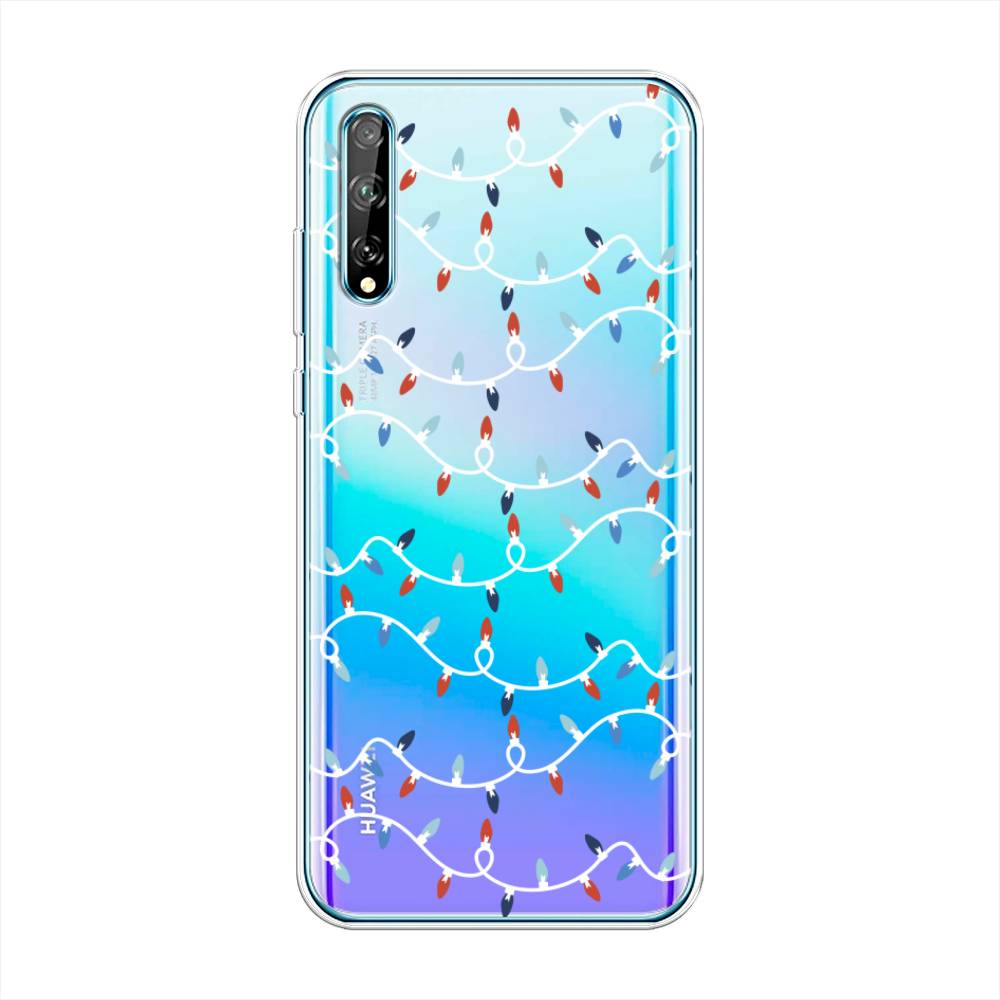 

Чехол на Huawei Y8p "Разноцветная гирлянда", Белый;красный;синий, 6103450-5