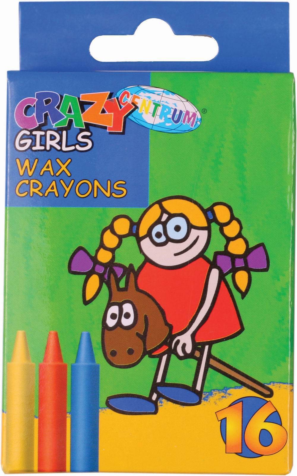 Мелки Восковые Centrum Crazy Girls, 16 Цветов