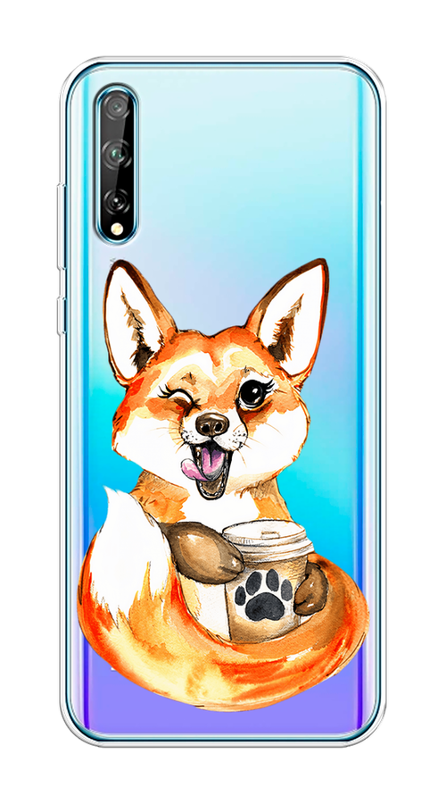 

Чехол на Huawei Y8p "Подмигивающая лиса с кофе", Оранжевый;белый;коричневый, 6103450-4