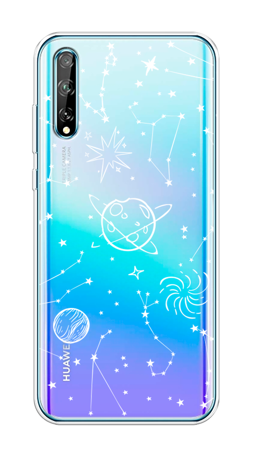 

Чехол на Huawei Y8p/P Smart S "Планеты в космосе", Белый, 6103450-2