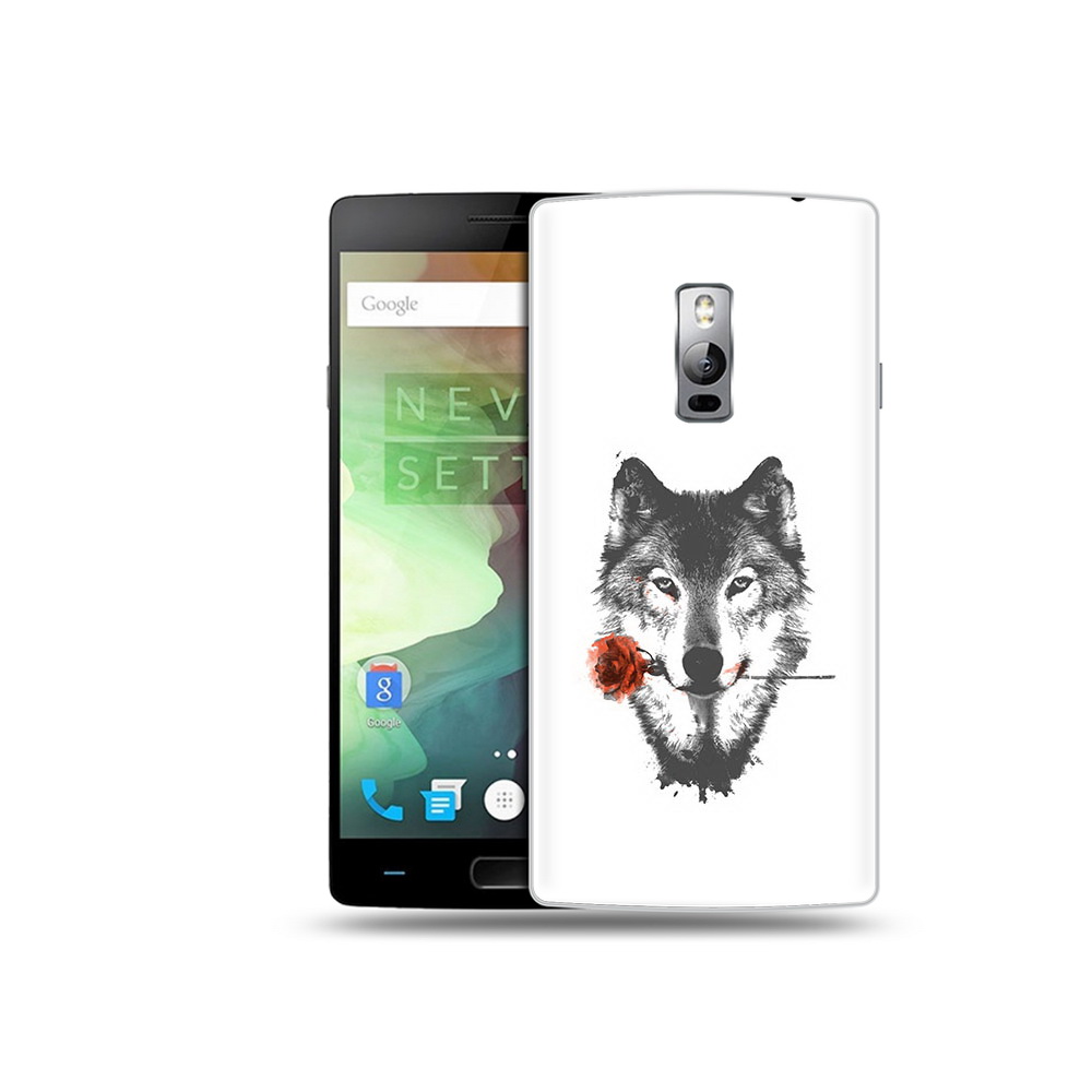 

Чехол MyPads Tocco для OnePlus 2 волк с розой, Прозрачный, Tocco