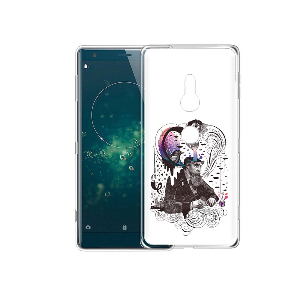 

Чехол MyPads Tocco для Sony Xperia XZ2 абстракция думающий мужчина, Прозрачный, Tocco
