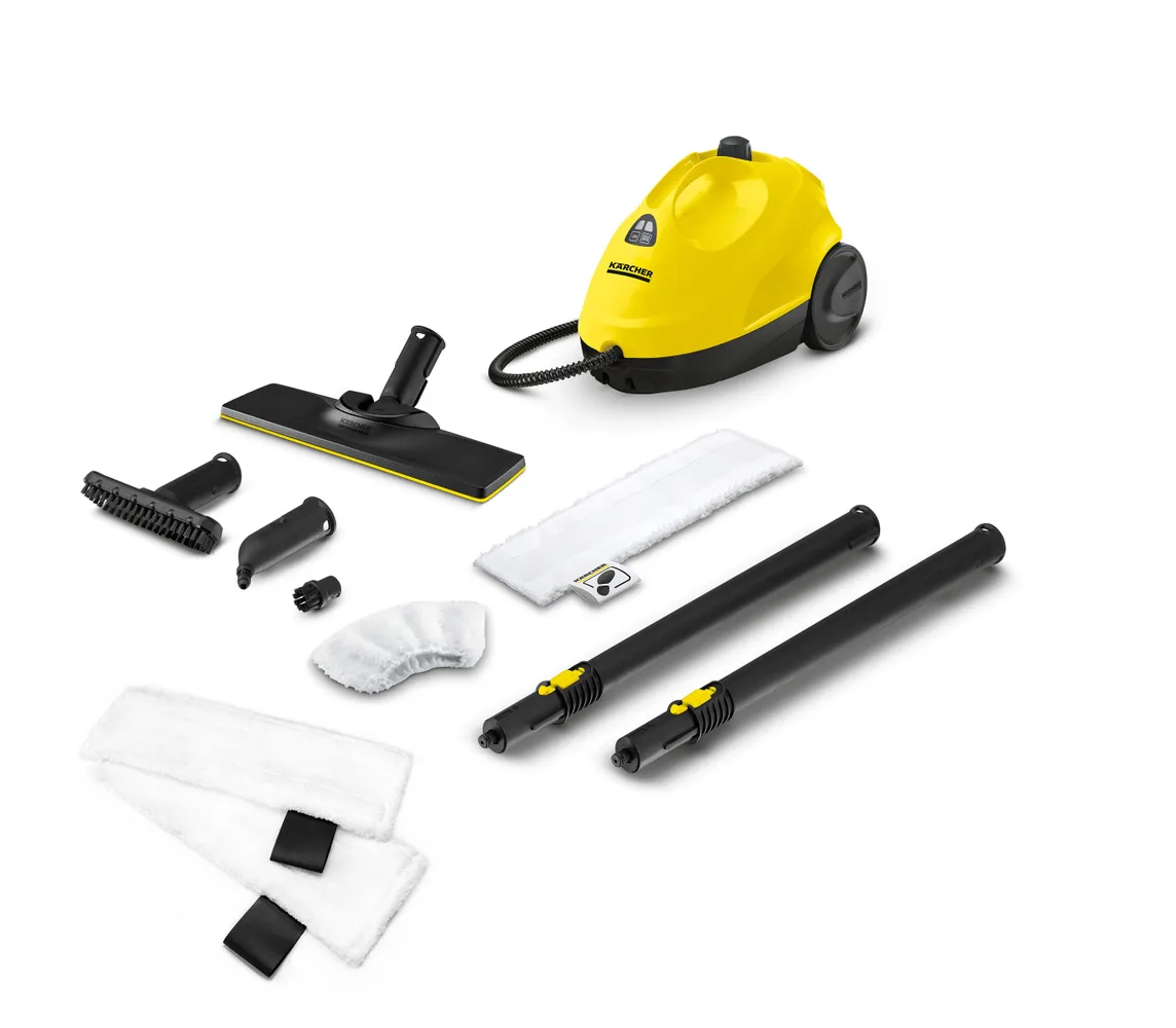 Пароочиститель для дома Karcher SC 2 EasyFix +2 салфетки для пола VELER Yellow