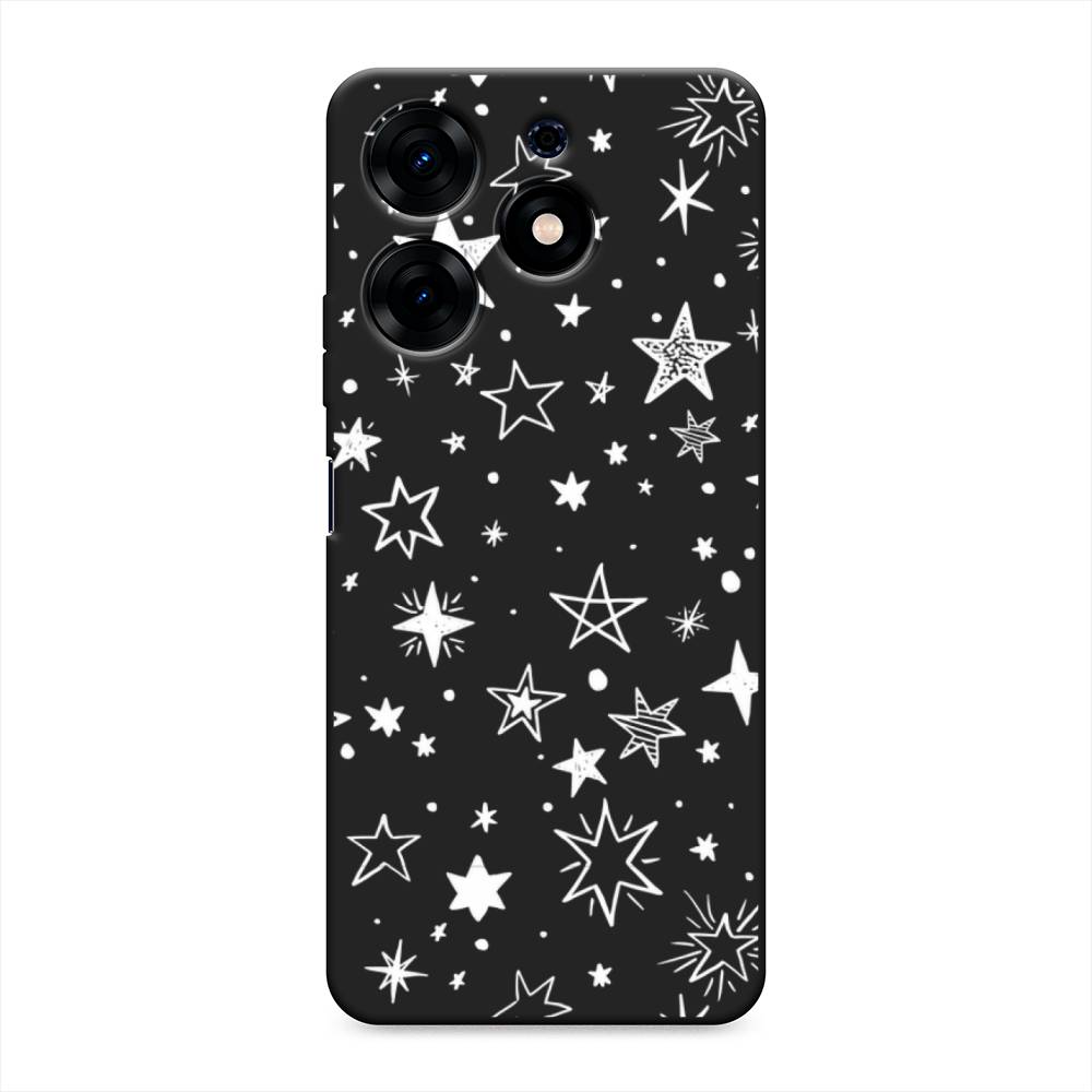 

Чехол Awog на Tecno Spark 10 Pro "Звездочки графика белая", Прозрачный;белый, 303752-1