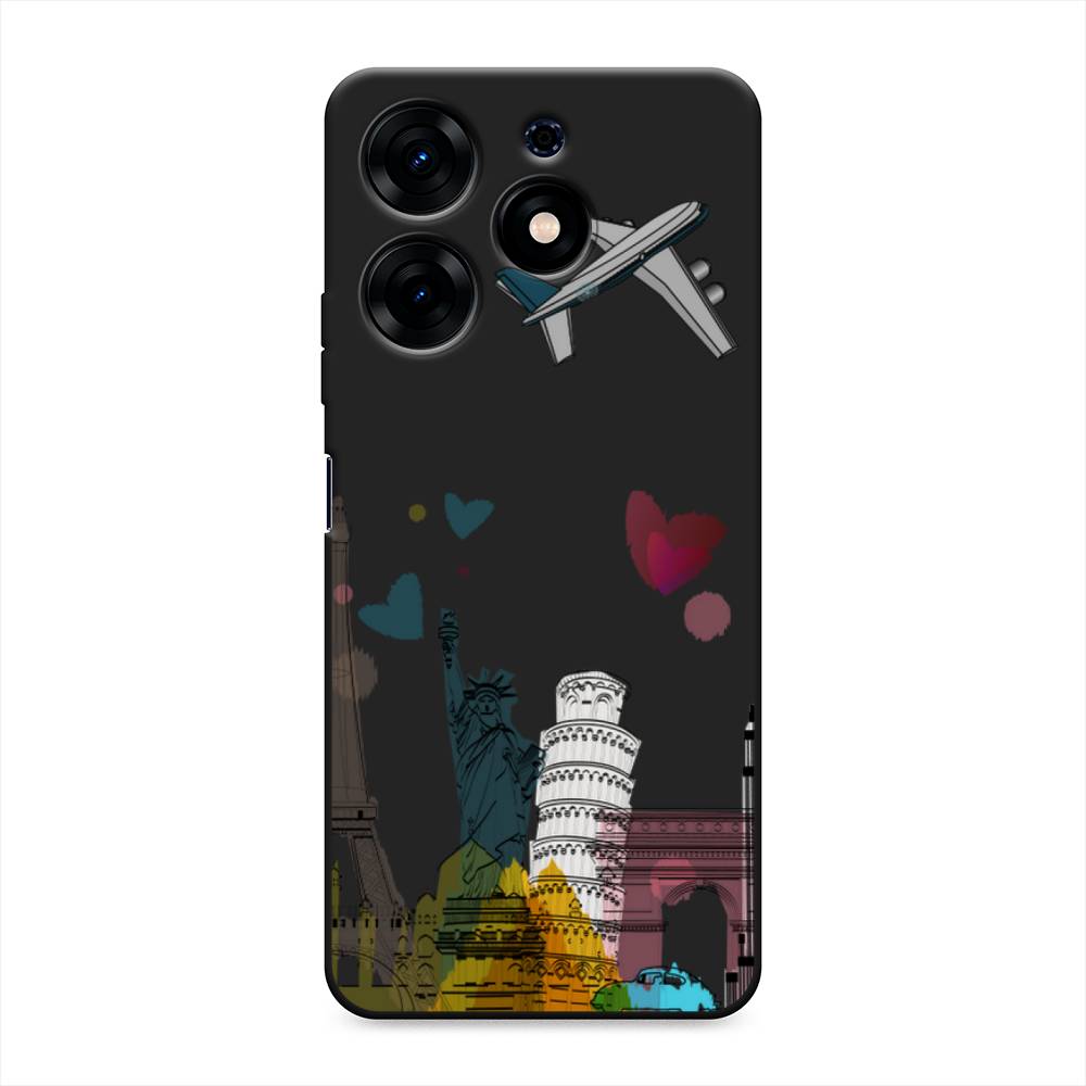 

Чехол Awog на Tecno Spark 10 Pro "Самолет путешествий", Желтый, 303752-1
