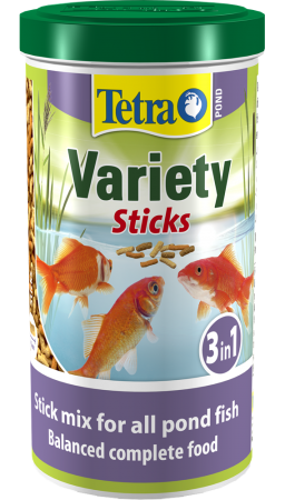 фото Корм для прудовых рыб tetra pond variety sticks, палочки, 1 л