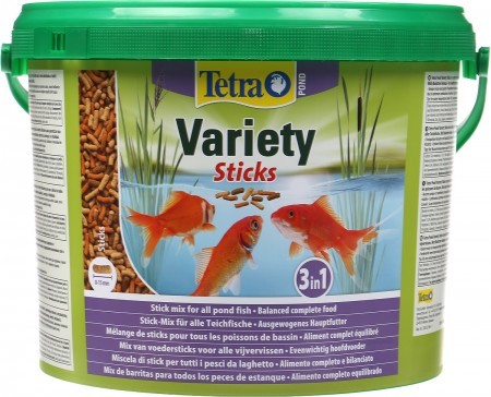 фото Корм для прудовых рыб tetra pond variety sticks, палочки, 10 л