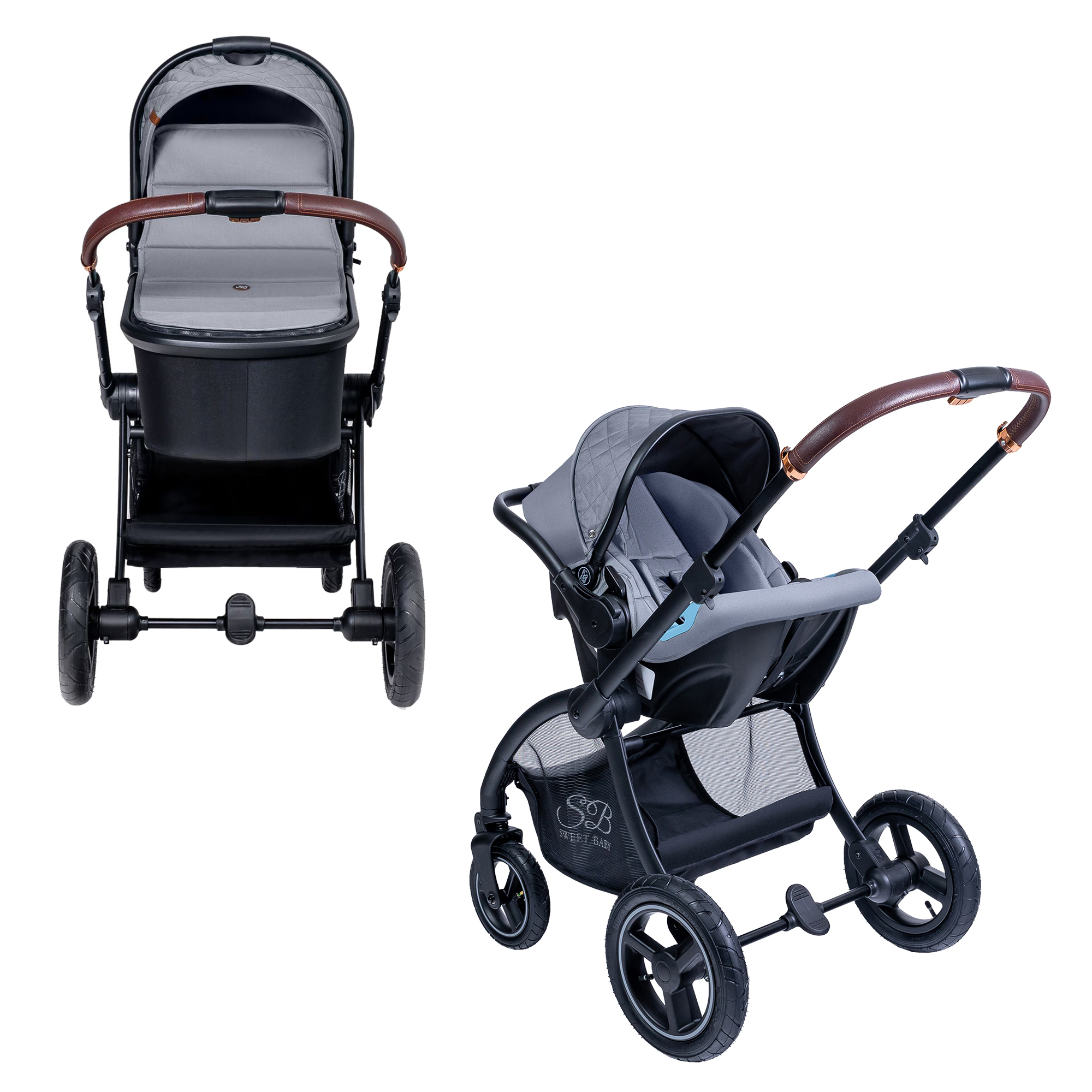

Коляска Sweet Baby 3в1 Cupola Gray, Cupola 3в1