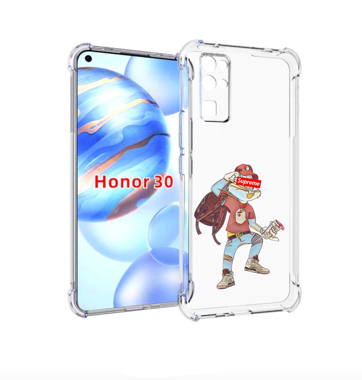 

Чехол бампер MyPads моднявый-заяц детский для Honor 30 (BMH-AN10, Прозрачный, Tocco