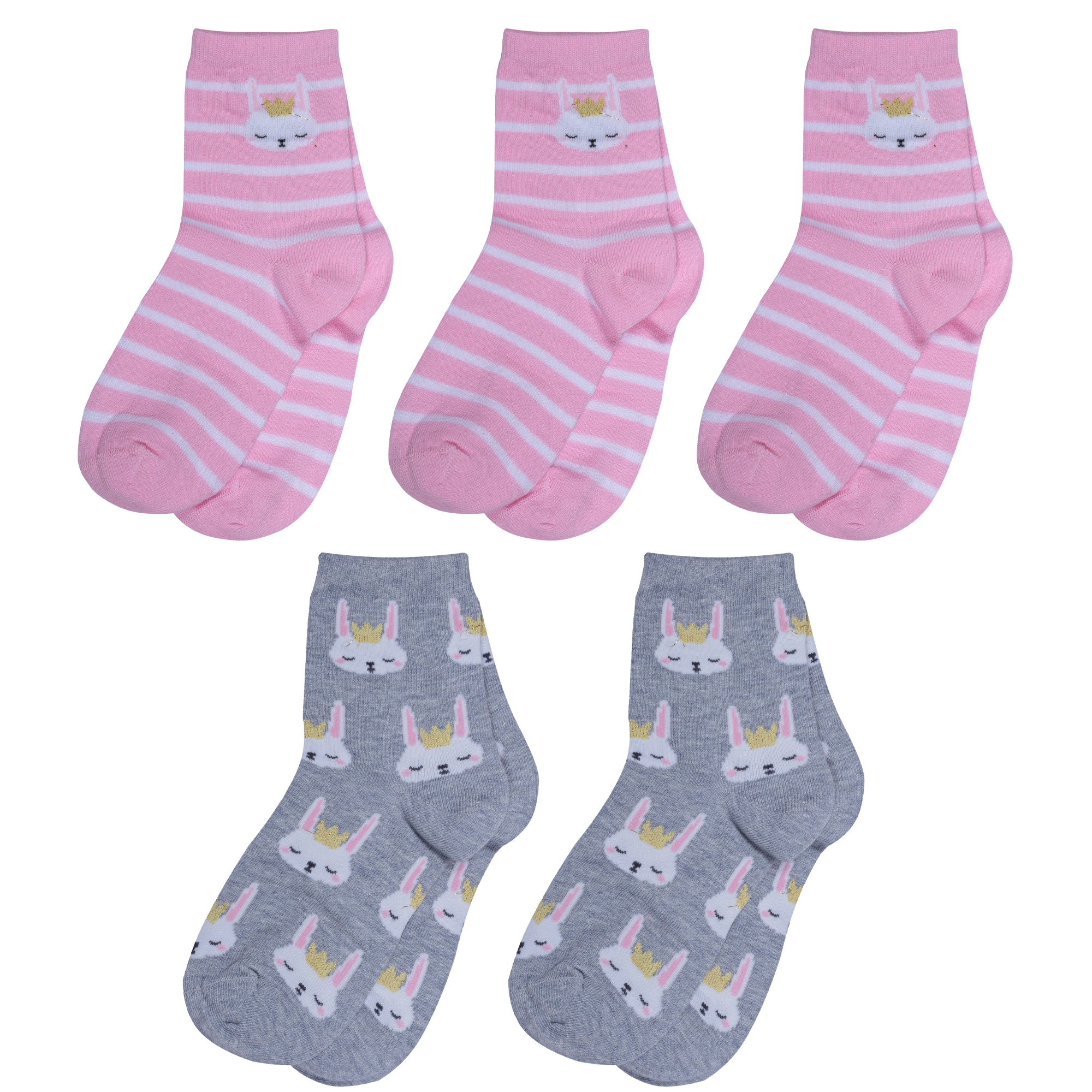 

Носки детские Rusocks 5-Д3-13055, розовый; серый; белый, 16-18, 5-Д3-13055