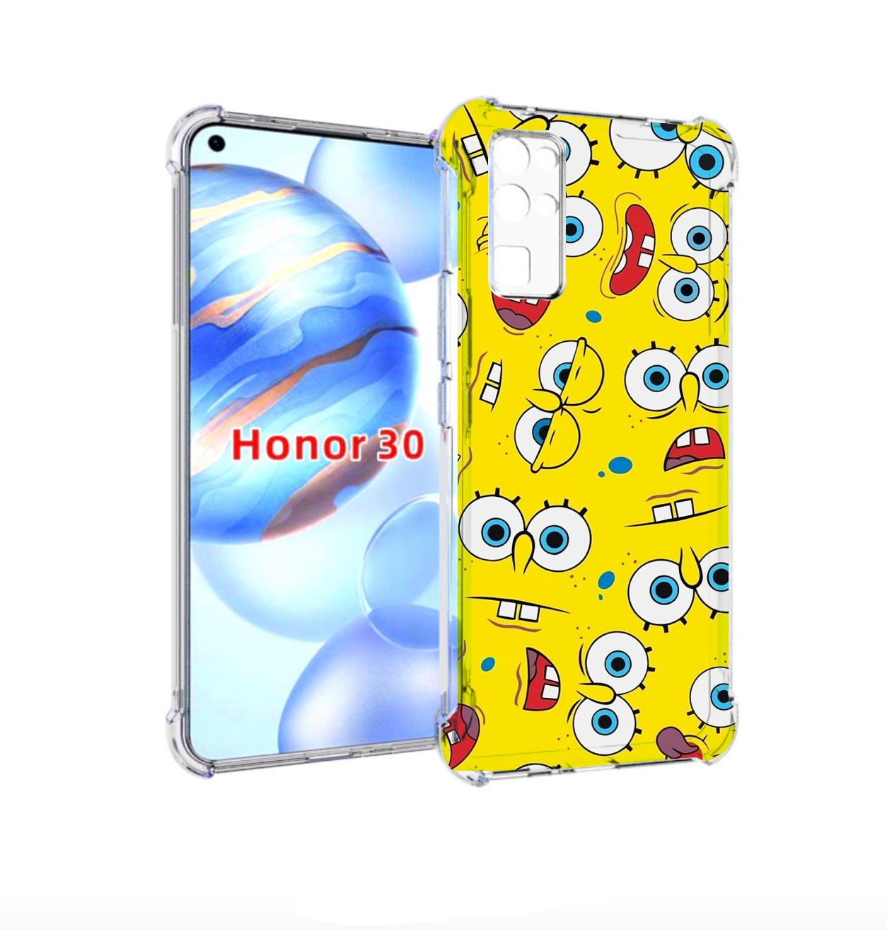 

Чехол бампер MyPads много-спанч-боба для Honor 30 (BMH-AN10) про, Прозрачный, Tocco