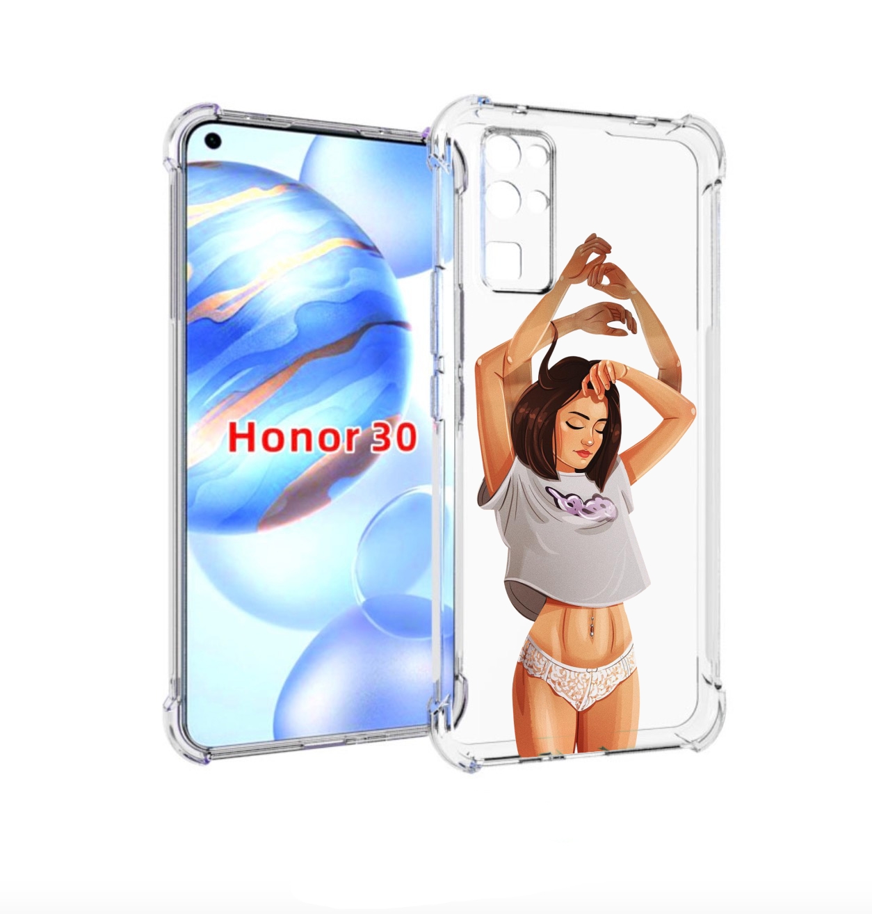 

Чехол бампер MyPads много-рук женский для Honor 30 (BMH-AN10) пр, Прозрачный, Tocco