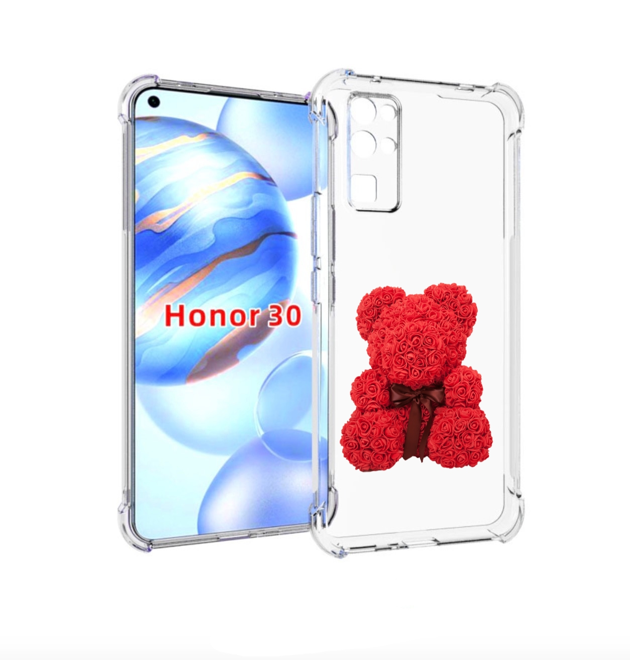 

Чехол бампер MyPads мишка-из-розочек для Honor 30 (BMH-AN10) про, Прозрачный, Tocco