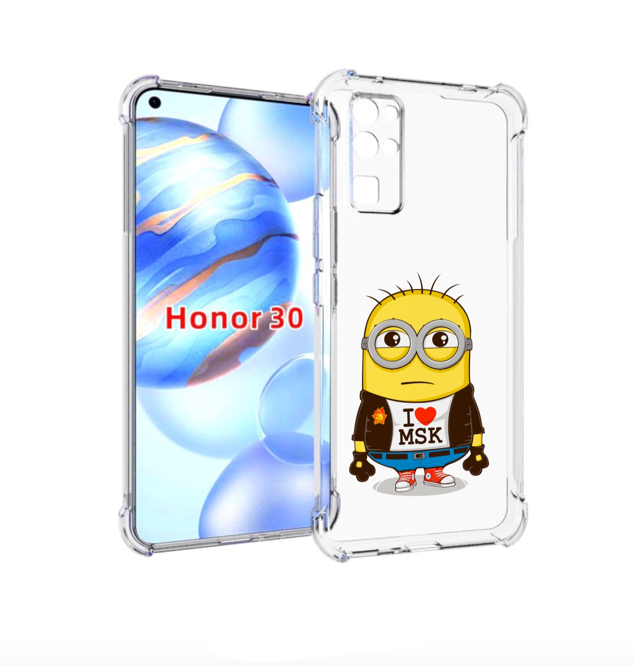 

Чехол бампер MyPads миньон-я-люблю-Мск для Honor 30 (BMH-AN10) п, Прозрачный, Tocco