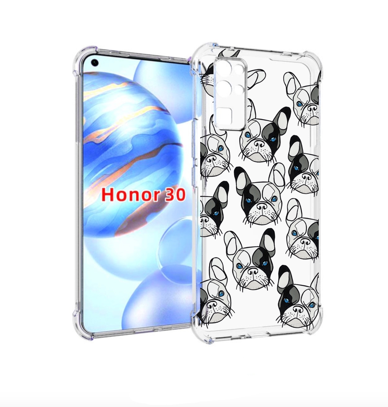 

Чехол бампер MyPads мини-собачки-черно-белый для Honor 30 (BMH-A, Прозрачный, Tocco