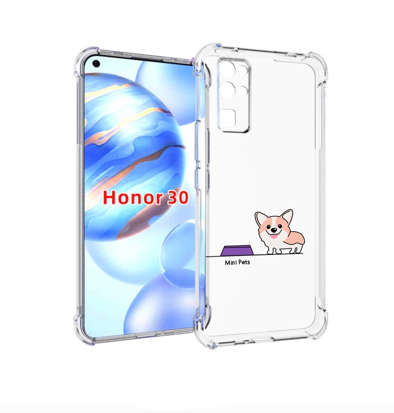 

Чехол бампер MyPads мини-питомец детский для Honor 30 (BMH-AN10), Прозрачный, Tocco