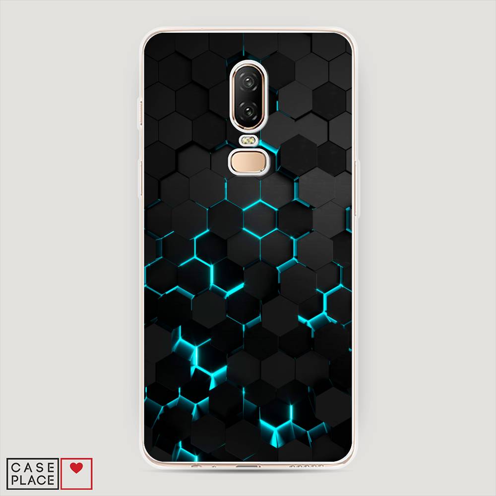 

Чехол Awog "Соты бирюзовые" для OnePlus 6, 150550-3