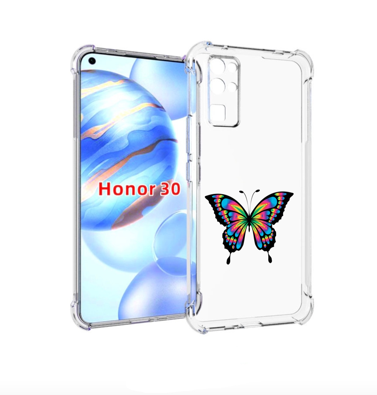 

Чехол бампер MyPads мини-бабочка для Honor 30 (BMH-AN10) противо, Прозрачный, Tocco