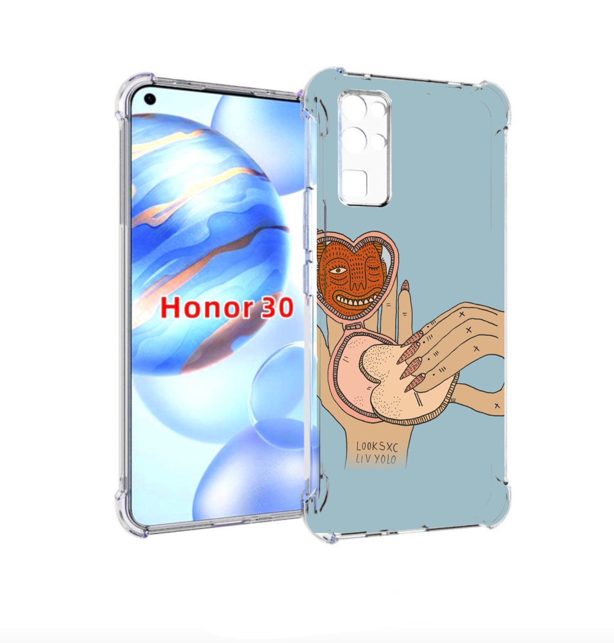 

Чехол бампер MyPads макияж картинка женский для Honor 30 (BMH-AN, Прозрачный, Tocco