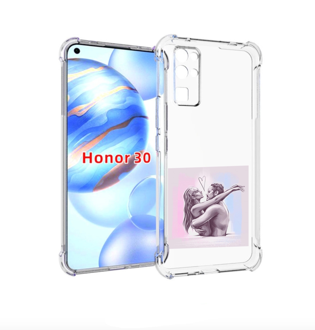 

Чехол бампер MyPads любовные-тела для Honor 30 (BMH-AN10) против, Прозрачный, Tocco