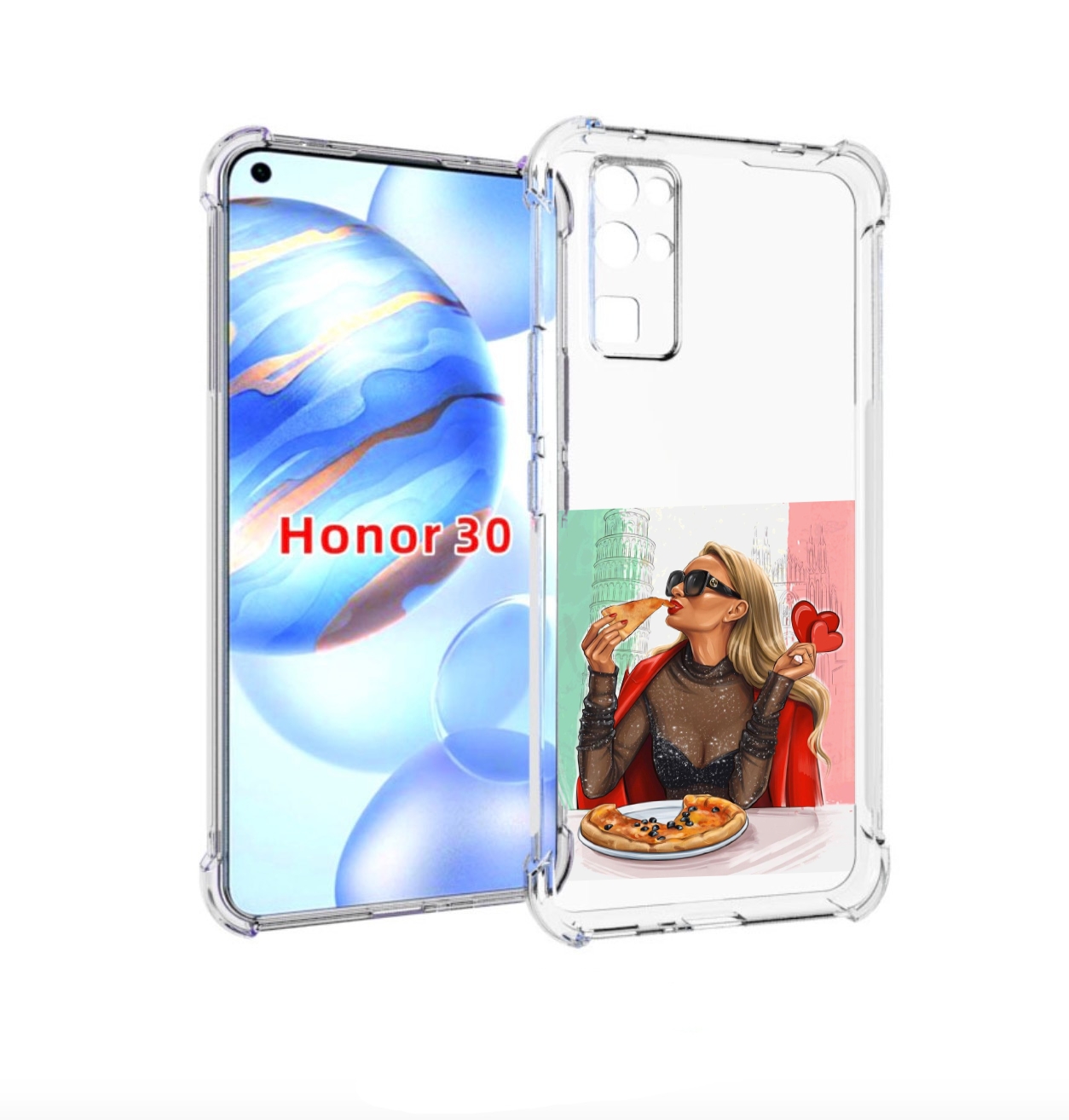 

Чехол бампер MyPads любительница-пиццы женский для Honor 30 (BMH, Прозрачный, Tocco