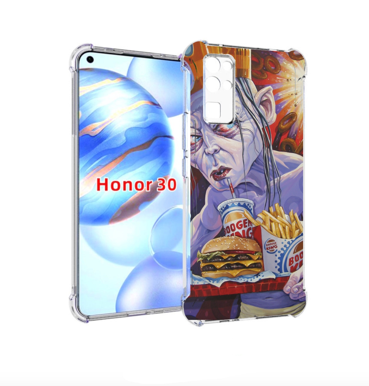 

Чехол бампер MyPads любитель бургер кинга для Honor 30 (BMH-AN10, Прозрачный, Tocco