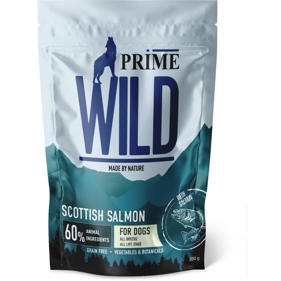 Сухой корм для собак Prime Wild GF Scottish с лососем, 500 г