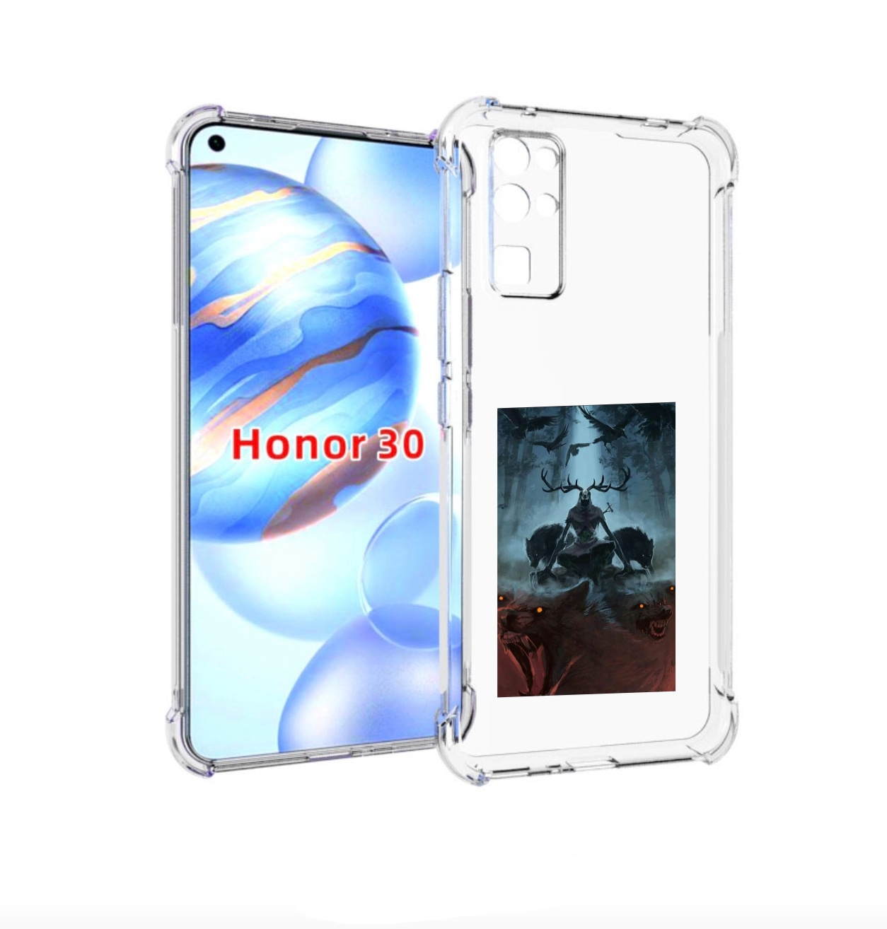 

Чехол бампер MyPads лось демон для Honor 30 (BMH-AN10) противоуд, Прозрачный, Tocco
