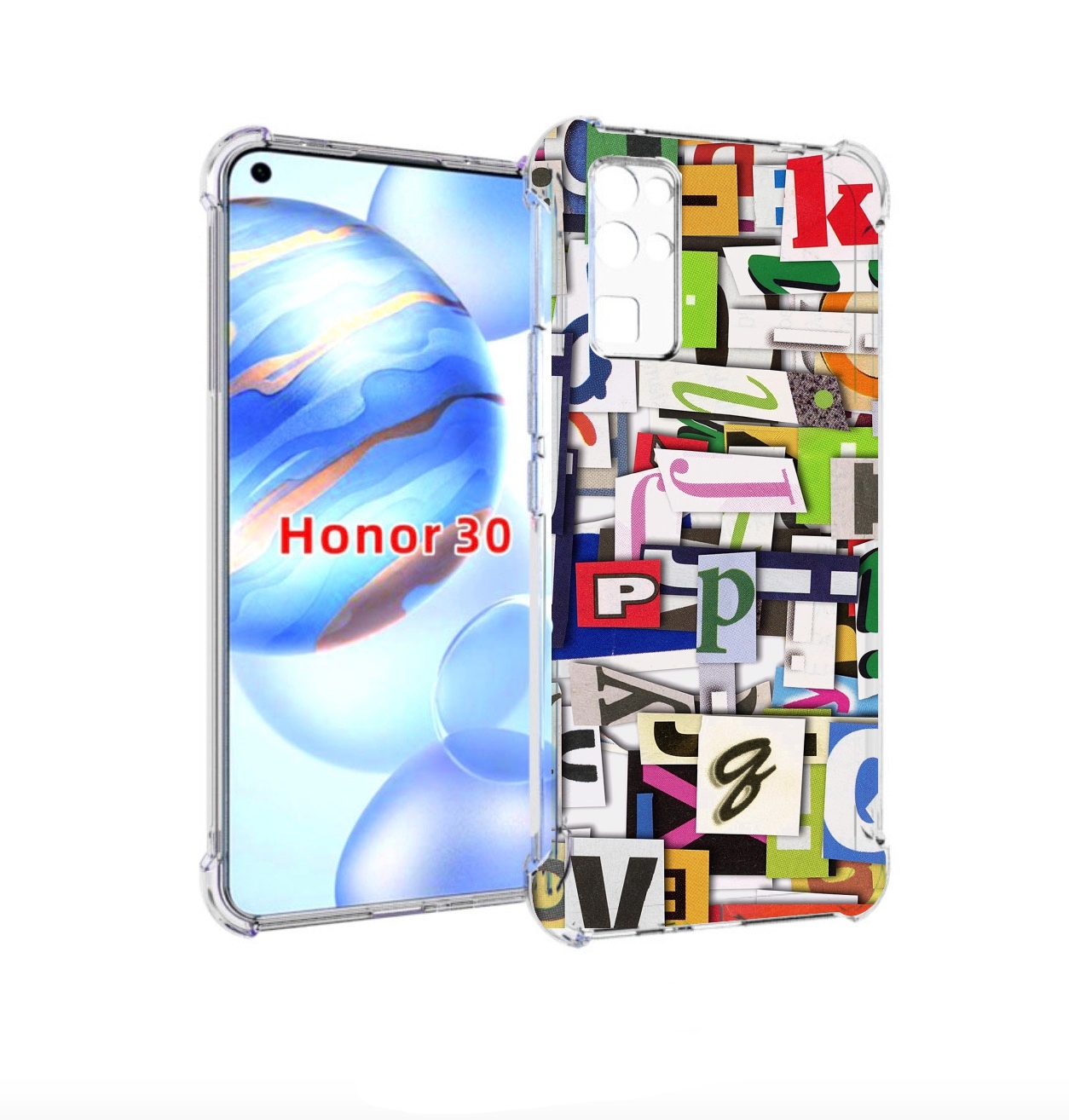 

Чехол бампер MyPads ломанные-буквы для Honor 30 (BMH-AN10) проти, Прозрачный, Tocco